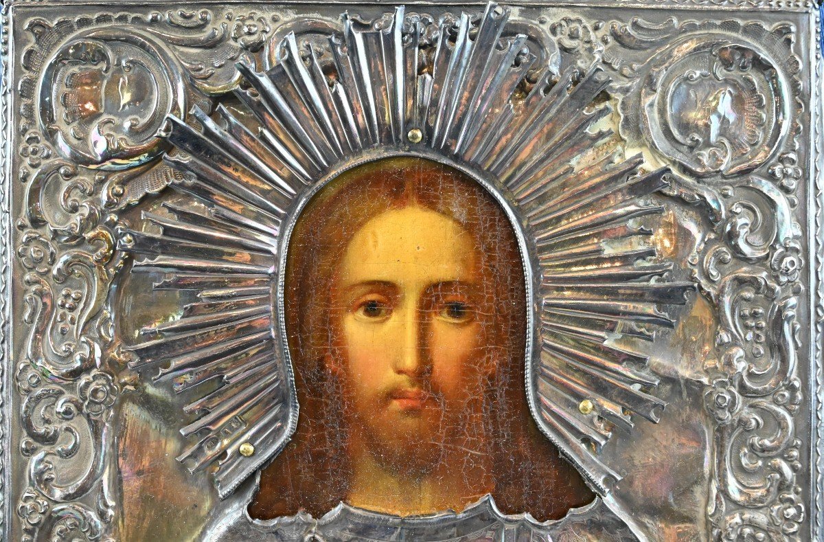 Icona Russa - Cristo Pantocrator - Russia XIX Secolo-photo-4